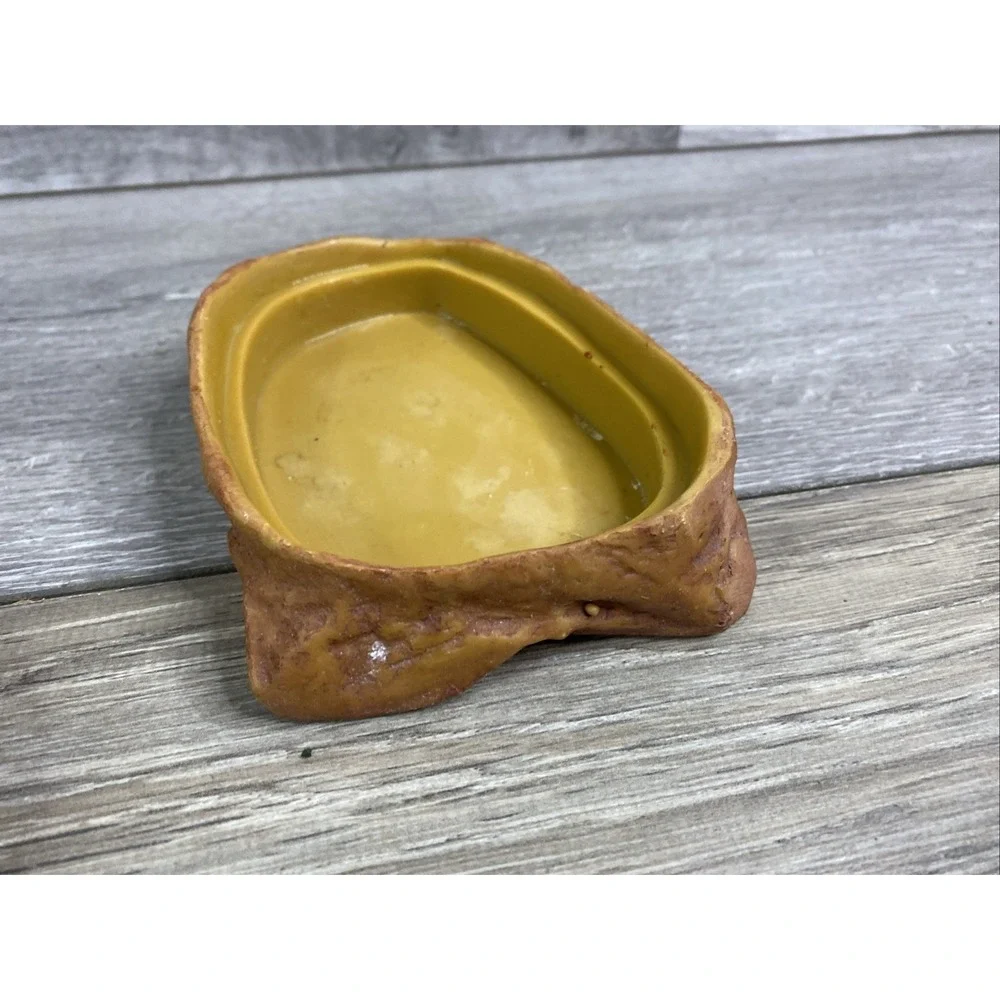 Natural Rock Style Reptile Hide and Water Dish Set Tan Brown Terrarium Decor